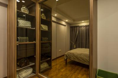 Punggol Drive (Block 677C), ProjectGuru, Contemporary, Bedroom, HDB, Shelving, Mirror Sliding Wardrobe, Lighting, Indoors, Interior Design, Room