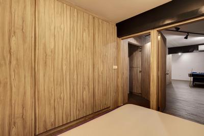 Fernvale, The Design Practice, Scandinavian, HDB, Woody, Wood, Laminates, Revolving Door, Wood Door, Indoors, Interior Design