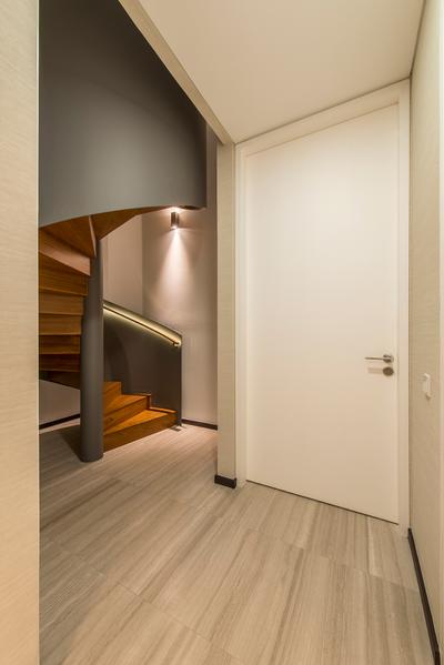 Seletar Road (Block 21), Omni Design, Contemporary, Bedroom, Condo, Wooden Floor, Stairwell, Indoors, Interior Design