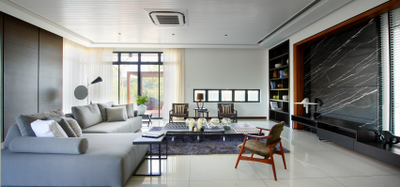 The Straits View Residences, Oriwise Sdn Bhd, Modern, Living Room, Landed, Chair, Furniture, Air Conditioner, Couch, Indoors, Interior Design, Dining Room, Room