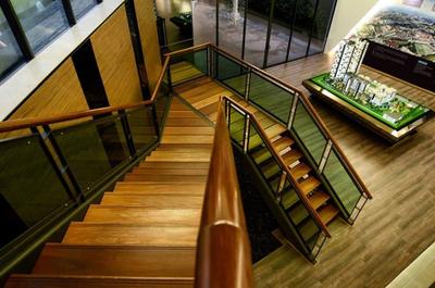 Show Unit Mont Kiara, One Space Sdn Bhd, Contemporary, Landed, Hardwood, Stained Wood, Wood, Banister, Handrail