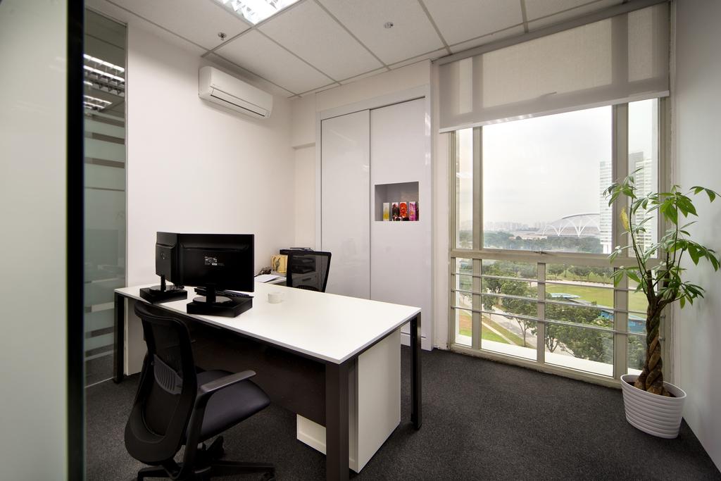 Innova Office (Kallang), Commercial, Interior Designer, Boonsiew D'sign, Modern, Cabin, Office, Workspace, Work, Black White Theme, Bonsai, Flora, Jar, Plant, Potted Plant, Pottery, Tree, Vase, Chair, Furniture