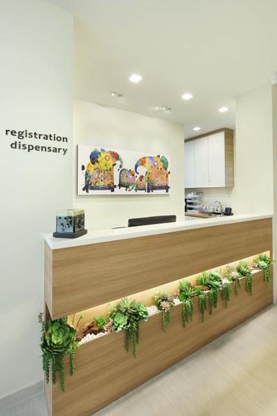 Marine Parade Central - Clinic, Space Define Interior, Scandinavian, Commercial, Wooden, Counter, Plants, Recessed Lights, Storage Cabinet, Wall Art, Painting, Art, Modern Art