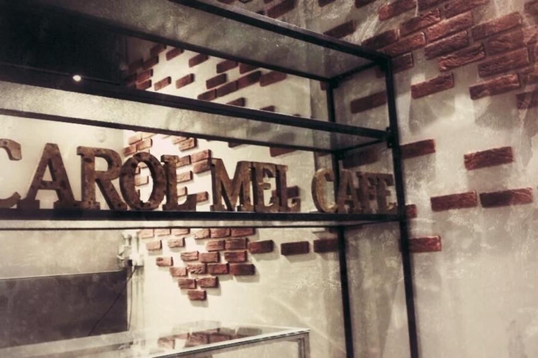 Carol Mel Cafe, Space Atelier, Industrial, Commercial, Red Brick Wall, Open Shelf, Alphabet, Text