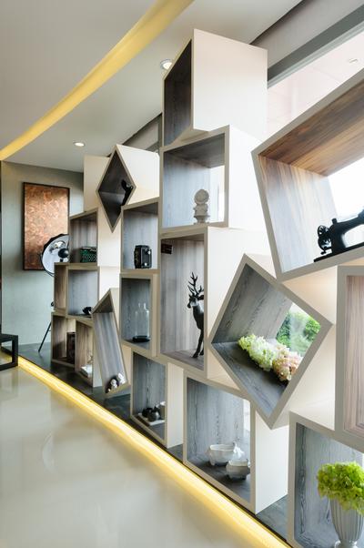 Starry Homestead Studio, Starry Homestead, Eclectic, Living Room, Commercial, Square Shelf, Display, Concealed Lighting, Indoors, Interior Design