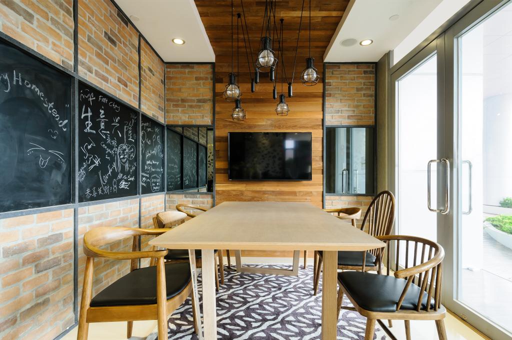 Starry Homestead Studio, Commercial, Interior Designer, Starry Homestead, Eclectic, Dining Room, See Through Doors, Wooden Armchair, Hanging Lights, Blackboard, Chair, Furniture, Indoors, Interior Design, Room, Bed, Dining Table, Table