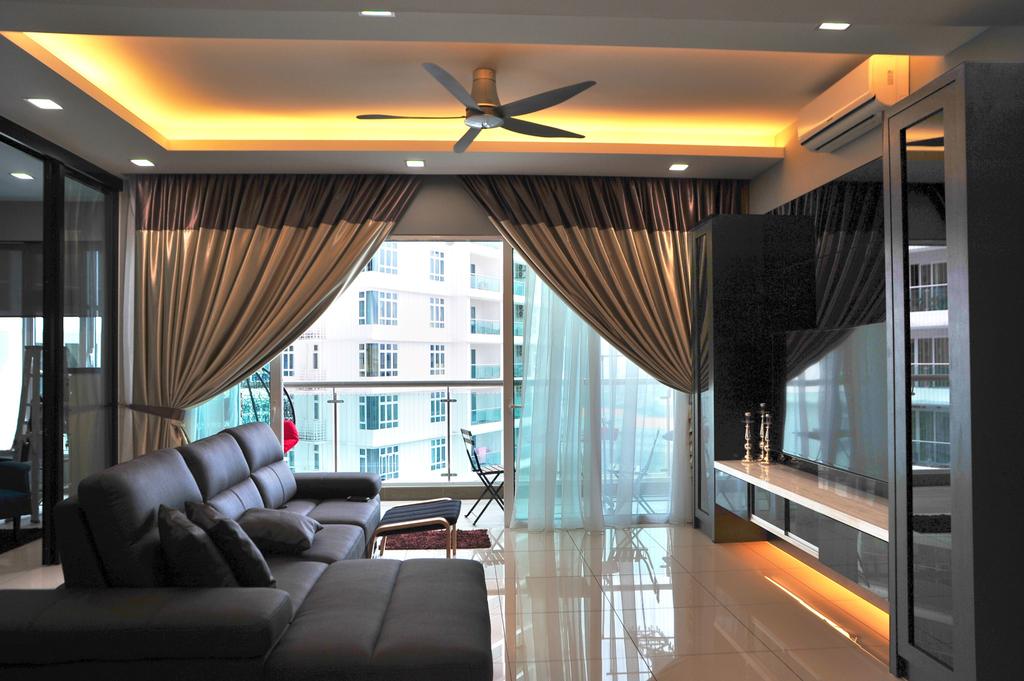 Modern, Condo, Living Room, Royal Regent Putramas 3, Interior Designer, Spazio Design Sdn Bhd, Contemporary, Couch, Furniture, Indoors, Room