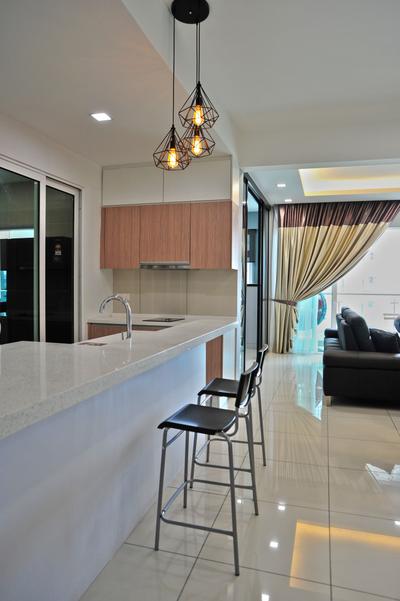 Royal Regent Putramas 3, Spazio Design Sdn Bhd, Modern, Contemporary, Kitchen, Condo, Couch, Furniture, Chair, Tap, Indoors, Interior Design, Apartment, Building, Housing