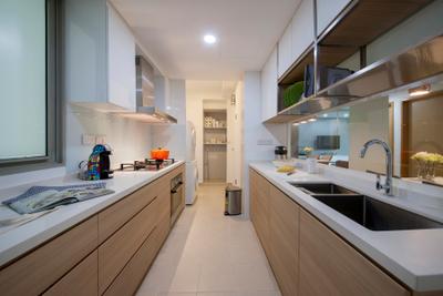 The Calrose, Space Concepts Design, Modern, Kitchen, Condo, Modern Kitchen, Laminated Countertop, Built In Cupboard, Downlights, Carpentry, Indoors, Interior Design, Room