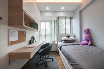 The Calrose, Space Concepts Design, , Bedroom, , Modern Bedroom, False Ceiling, Built In Cupboard, Swivel Chair, Downlights, Cove Lighting, Wooden Flooring, Blinds, Carpentry, Chair, Furniture, White Board, Indoors, Room