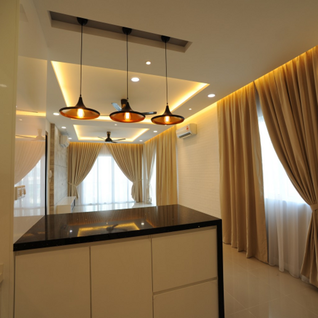 Modern, Condo, Dining Room, Le Yuan Kuala Lumpur, Interior Designer, IQI Concept Interior Design & Renovation, Scandinavian, Curtain, Home Decor, Indoors, Interior Design