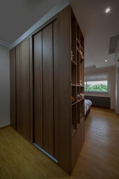 Jalan Bukit Merah (Block 134), Yonder, Traditional, Bedroom, HDB, Wooden Floor, Wooden Cabinets, Wooden Shelves, Wooden Wardrobe, Recessed Lights, Wood