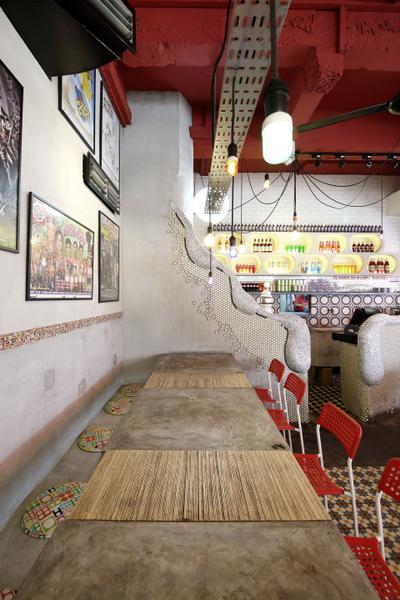Tom Yum Kung Fu - Serangoon Garden, Free Space Intent, Vintage, Commercial, Wall Art, Painting, Hanging Light, Exposed Light Bulb, Mosaic Tiles