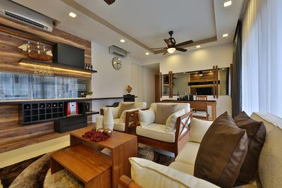 NV Residence (Block 10), Thom Signature Design, Scandinavian, Living Room, Condo, Fan Light, Wood Laminate, Brown Coffee Table