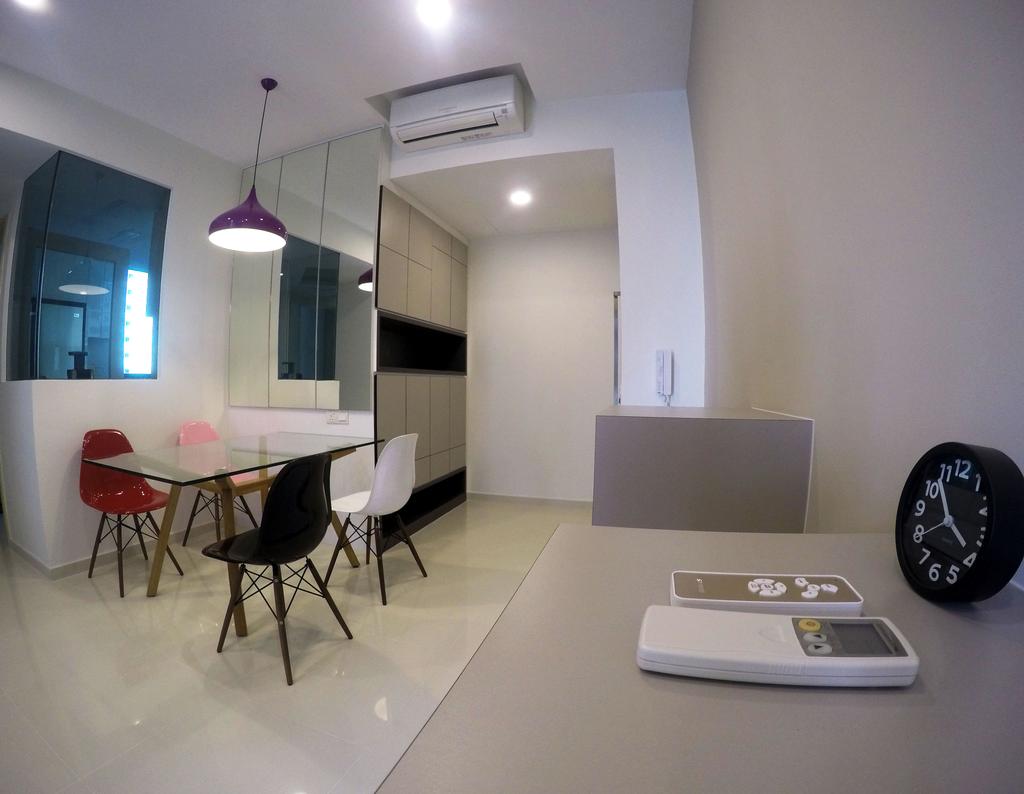 Modern, HDB, Dining Room, The Luxurie, Interior Designer, Colourbox Interior, Half Hack, Glass Partition, Chair, Furniture, Dining Table, Table, Indoors, Room