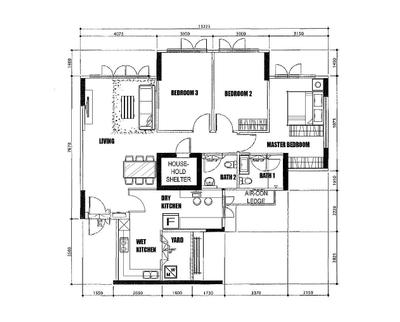 Segar Road (Block 549A), Aart Boxx Interior, Industrial, HDB, Floorplan, Diagram, Floor Plan, Plan