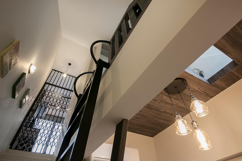 Industrial, Condo, Living Room, #1 Loft, Interior Designer, Aart Boxx Interior, Banister, Handrail, Staircase, Light Fixture
