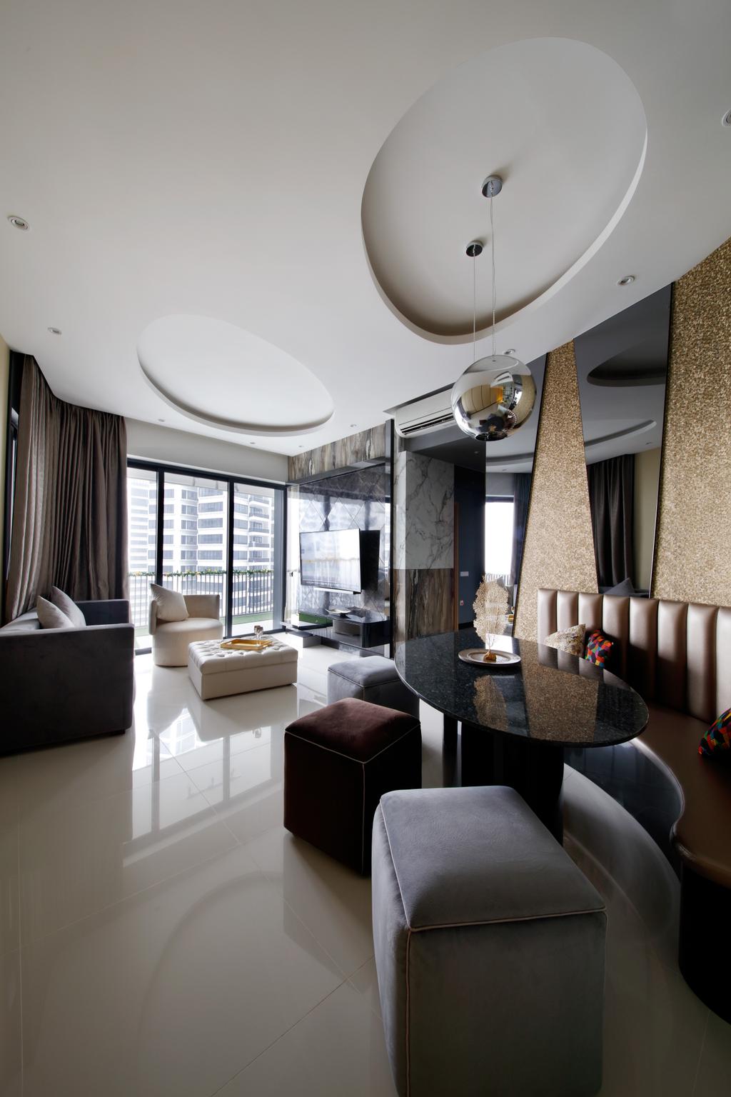 Modern, Condo, Living Room, D'Leedon, Interior Designer, Free Space Intent, Eclectic, Contemporary, Dining Room, Indoors, Interior Design, Room, Chair, Furniture, Couch