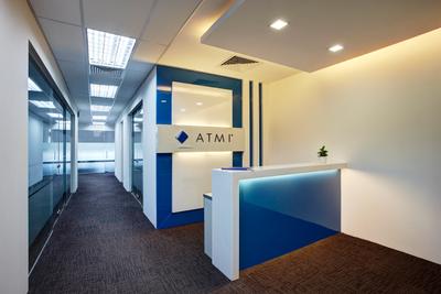 Jurong Office, D5 Studio Image, Traditional, Study, Commercial, Reception, Counter, Office, Entrance, Signage, Logo, Corporate, Recessed Lights, False Ceiling, Corridor