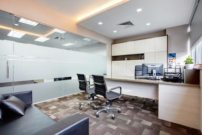 Jurong Office, D5 Studio Image, , Study, , Office, Cubicle, Desk, Corporate, Director Room, Recessed Lights, Concealed Lighting, Carpeted Floor, Lighting, Flooring, Indoors, Interior Design