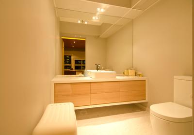 27 Ghim Moh Link, Fifth Avenue Interior, Contemporary, Bathroom, HDB, Mirror, Seats, Brown Drawers, White Basin, Brown Cabinet, Chair, Furniture