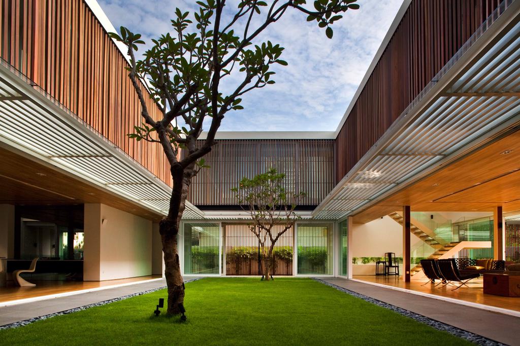 Contemporary, Landed, East Coast (Enclosed Open House), Architect, Wallflower Architecture + Design, Tree, Planted Tree, Grass, Grass Patch, Wooden Structure