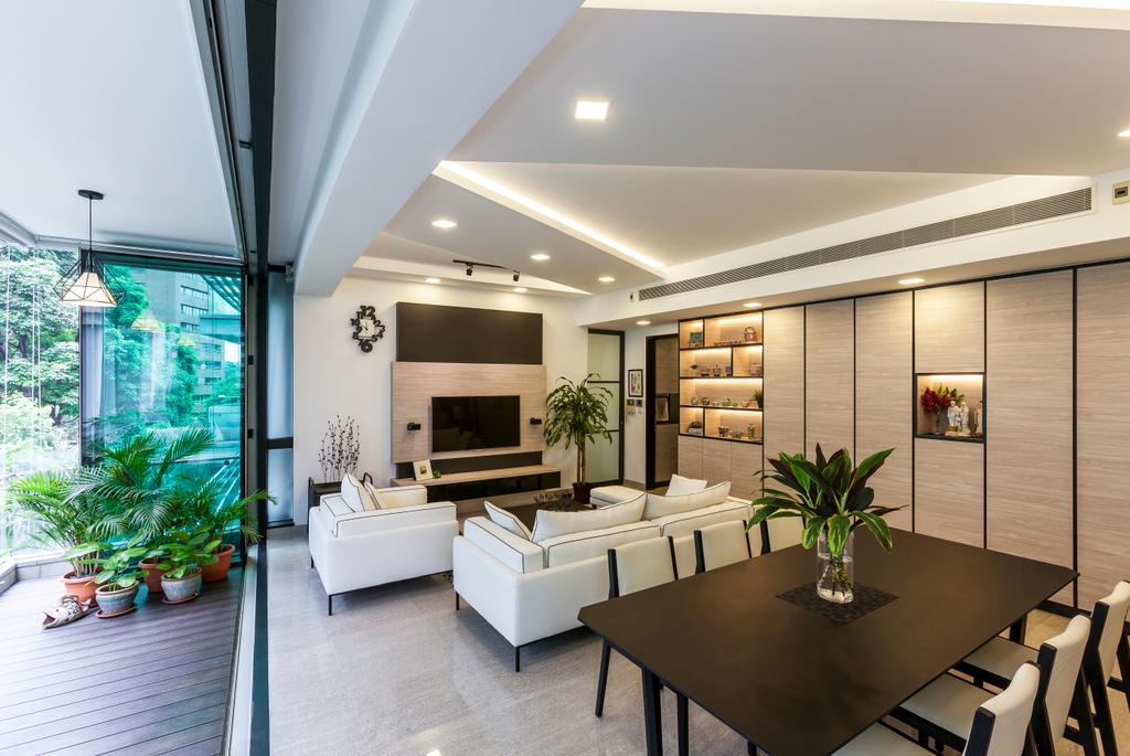Modern, Condo, Dining Room, The Light @ Cairnhill, Interior Designer, New Age Interior, Contemporary, Dining Table, Furniture, Table, Indoors, Interior Design, Flora, Jar, Plant, Potted Plant, Pottery, Vase, Room, Conference Room, Meeting Room