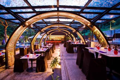 Rochester Park, Aamer Architects, Contemporary, Commercial, Dome, Dome Shaped Walkway, Glass Ceiling, Transparent Ceiling, Outdoor Dining, Exterior, Flora, Jar, Plant, Potted Plant, Pottery, Vase, Market, Restaurant