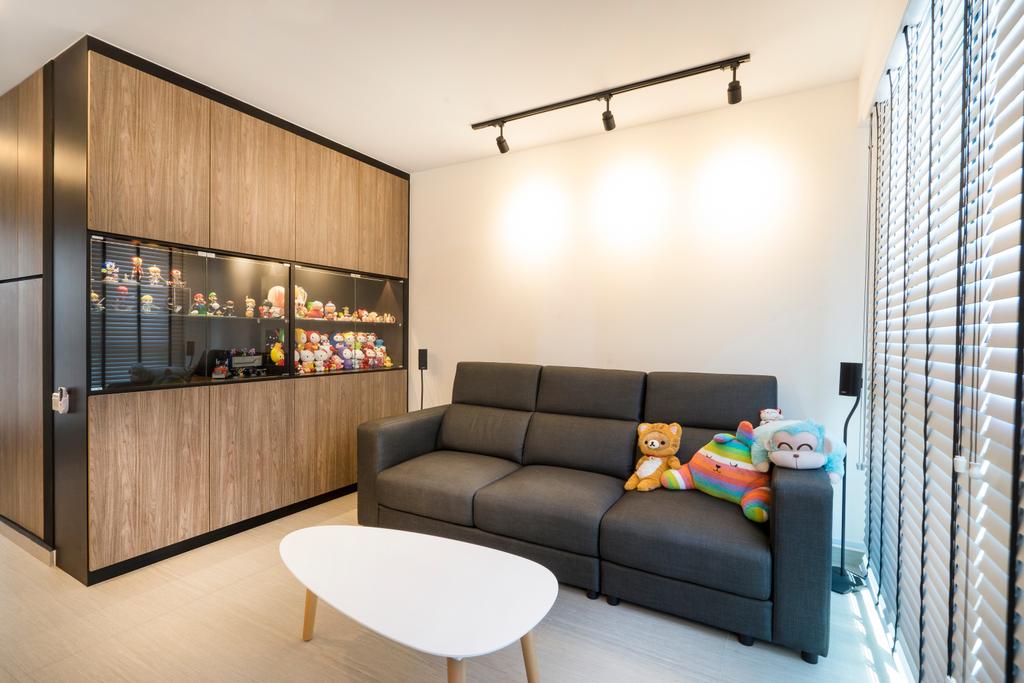 Scandinavian, HDB, Living Room, Edgefield Plains (Block 669B), Interior Designer, Cozy Ideas, Couch, Furniture, Indoors, Interior Design