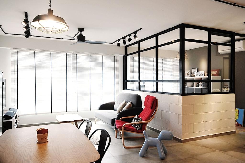 Modern, HDB, Living Room, Yishun (Block 316C), Interior Designer, NIJ Design Concept, Building, Housing, Indoors, Loft, Chair, Furniture