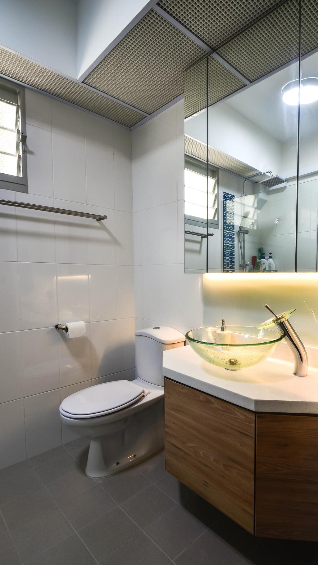 Modern, HDB, Bathroom, Chai Chee Road, Interior Designer, ELPIS Interior Design, Industrial, Toilet, Paper, Paper Towel, Tissue, Toilet Paper, Towel