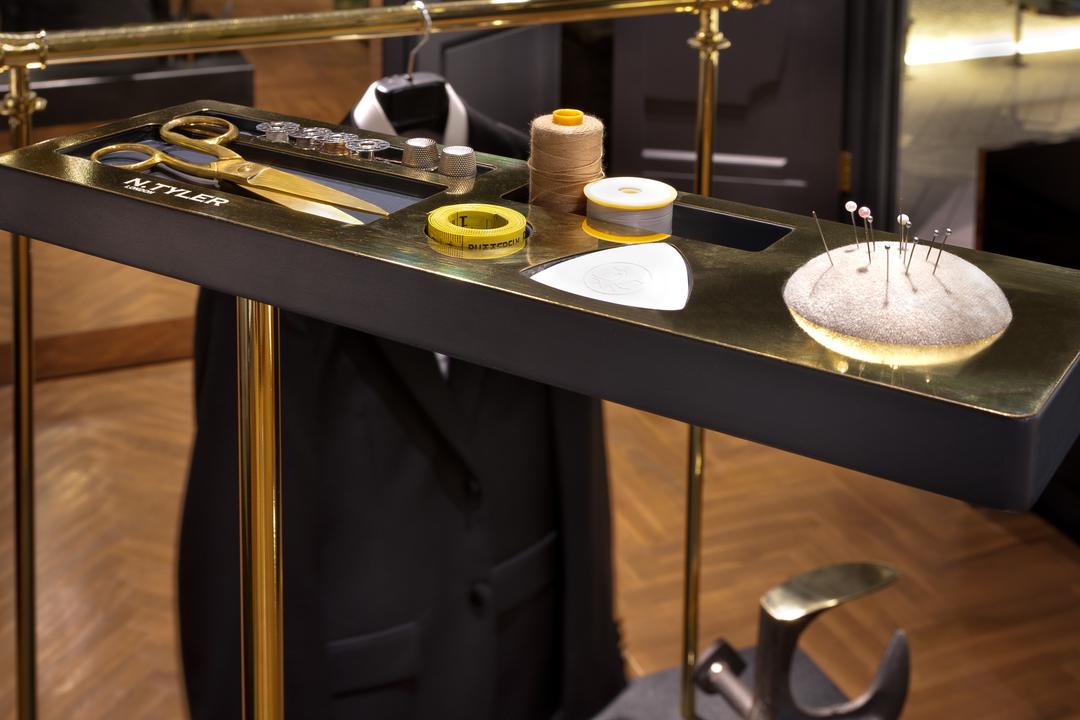 N.Tyler Flagship Boutique, UPSTAIRS_, Modern, Industrial, Commercial, Dining Table, Furniture, Table, Brass Section, Cornet, Horn, Leisure Activities, Music, Musical Instrument, Trumpet, Coffee Table, Appliance, Electrical Device, Oven