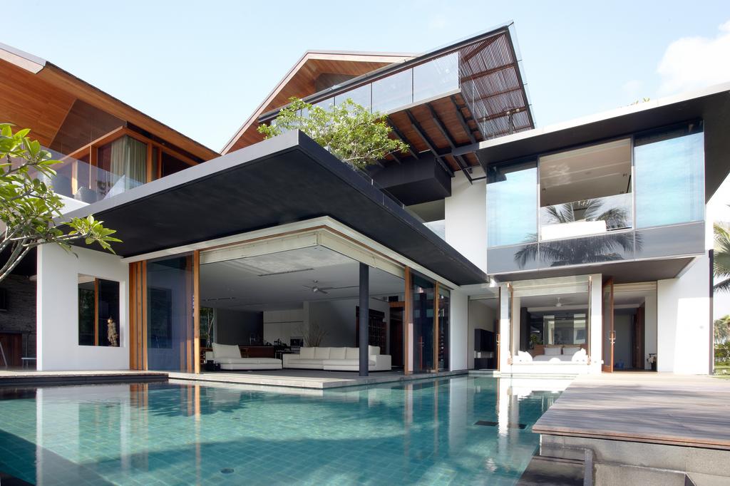 Modern, Landed, Ocean Drive 1, Architect, Greg Shand Architects, Indoor Pool, Private Pool, Building, House, Housing, Villa, Flora, Jar, Plant, Potted Plant, Pottery, Vase, Bench, Balcony, Door, Sliding Door, Pool, Water