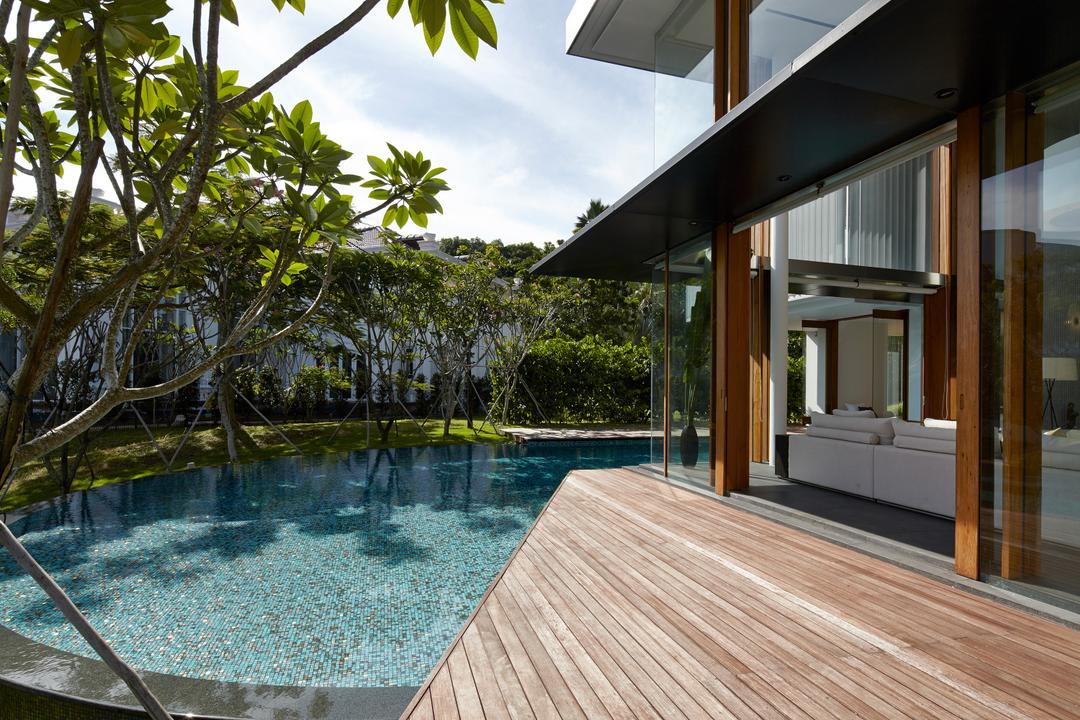 Cove Way 1, Greg Shand Architects, Modern, Landed, Plants, Trees, Indoor Pool, Private Pool, Wooden Platform, Glass Wall, Pool, Water, Building, Hotel, Resort