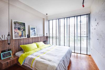 The Canopy, Fuse Concept, , Bedroom, , White Wall, Venetian Blinds, Full Length Window, Wooden Flooring, Brown Floor, Laminated Floor, Wooden Laminate, Wooden Headboard, Wooden Bedside Table, Portrait, Hanging Lights, Bed, Furniture, Indoors, Interior Design, Room