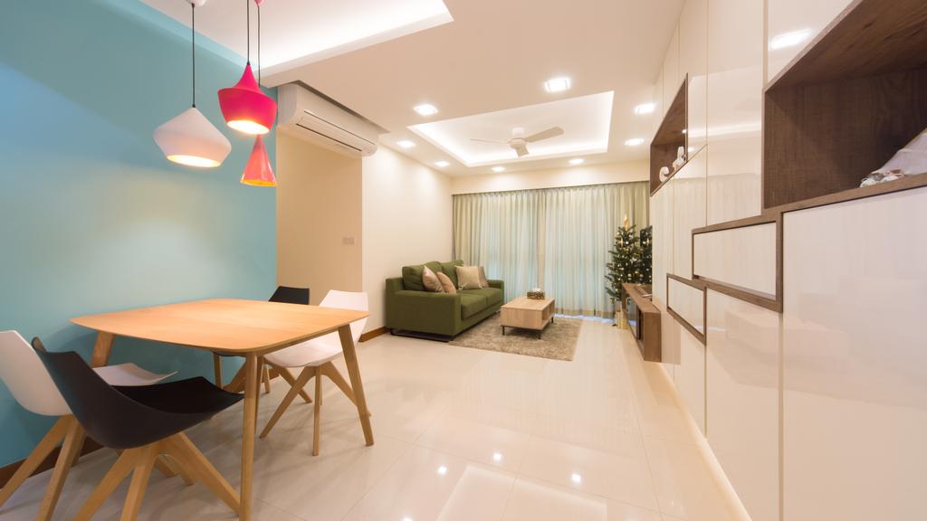 Modern, HDB, Dining Room, Sengkang East Avenue (Block 280), Interior Designer, D Initial Concept, Chair, Furniture, Shelf, Dining Table, Table, Flora, Jar, Plant, Potted Plant, Pottery, Vase, Indoors, Interior Design, Room, Couch