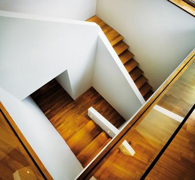 Zig Zag House, Ministry of Design, , , Wooden Flooring, Glass Barricade, White Wall