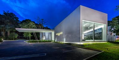 UOL Frame, Ministry of Design, , , White Wall, Glass Wall, Parking Lot, Grass Patch, Building, Office Building
