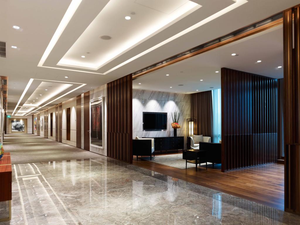 Bank of Singapore, Commercial, Architect, TOPOS Design Studio, Modern, False Ceiling, Recessed Lights, Concealed Lighting, White Marble Floor, Wooden Flooring, Black Partition, Flooring