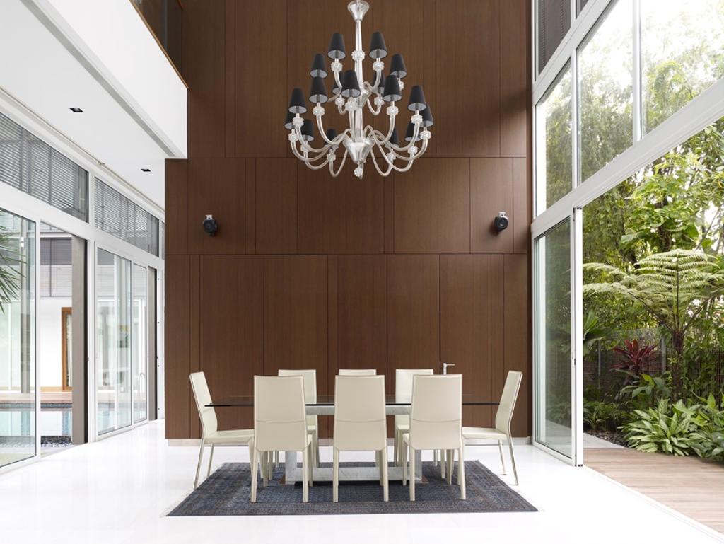 Contemporary, Landed, Dining Room, Sunset House, Architect, TOPOS Design Studio, Chandelier, Lamp, Indoors, Interior Design, Room, Dining Table, Furniture, Table, Chair