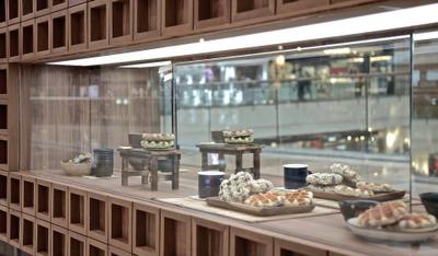 Madame Waffle @ IOI, MLA Design, Minimalist, Commercial, Cafe, Cafe Counter, Display Counter, Wood, Brown, Bench