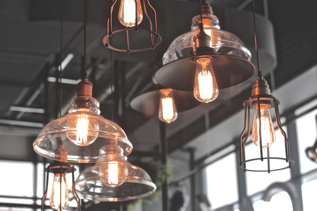Renoma Cafe @ Ikon Connaught, Commercial, Interior Designer, MLA Design, Industrial, Hanging Lamps, Pendant Lamps, Light Bulb Pendant Lamp, Glass, Candle, Light Fixture