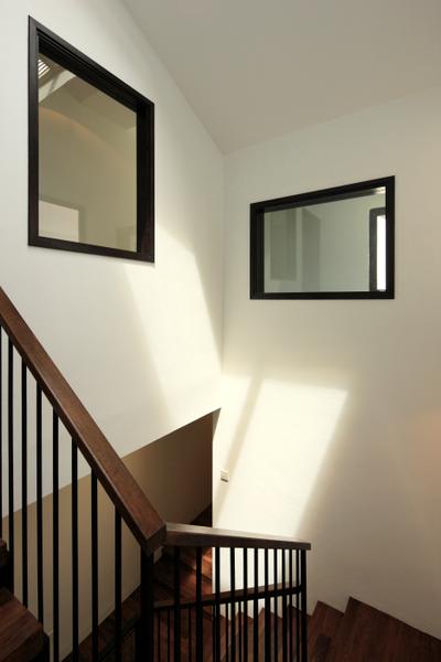 Emerald House, Lekker Architects, Traditional, Landed, White Wall, Stairway, Wooden Stairway, Wall, Banister, Handrail, Staircase