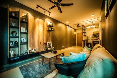 Pearl Suria, IQI Concept Interior Design & Renovation, Living Room, Condo, Bed, Furniture, Jacuzzi, Tub