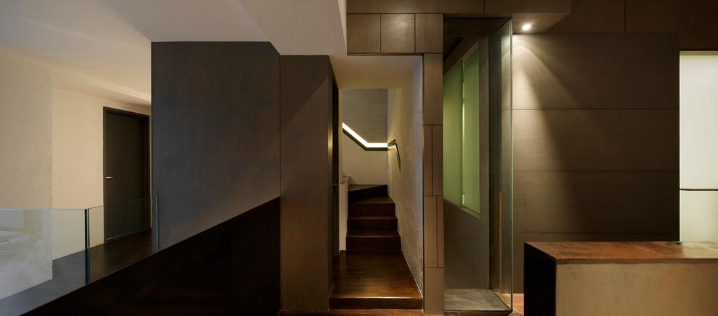 Industrial, Landed, 61 JCT, Architect, BHATCH Architects, Corridor, Banister, Handrail, Staircase, Indoors, Interior Design