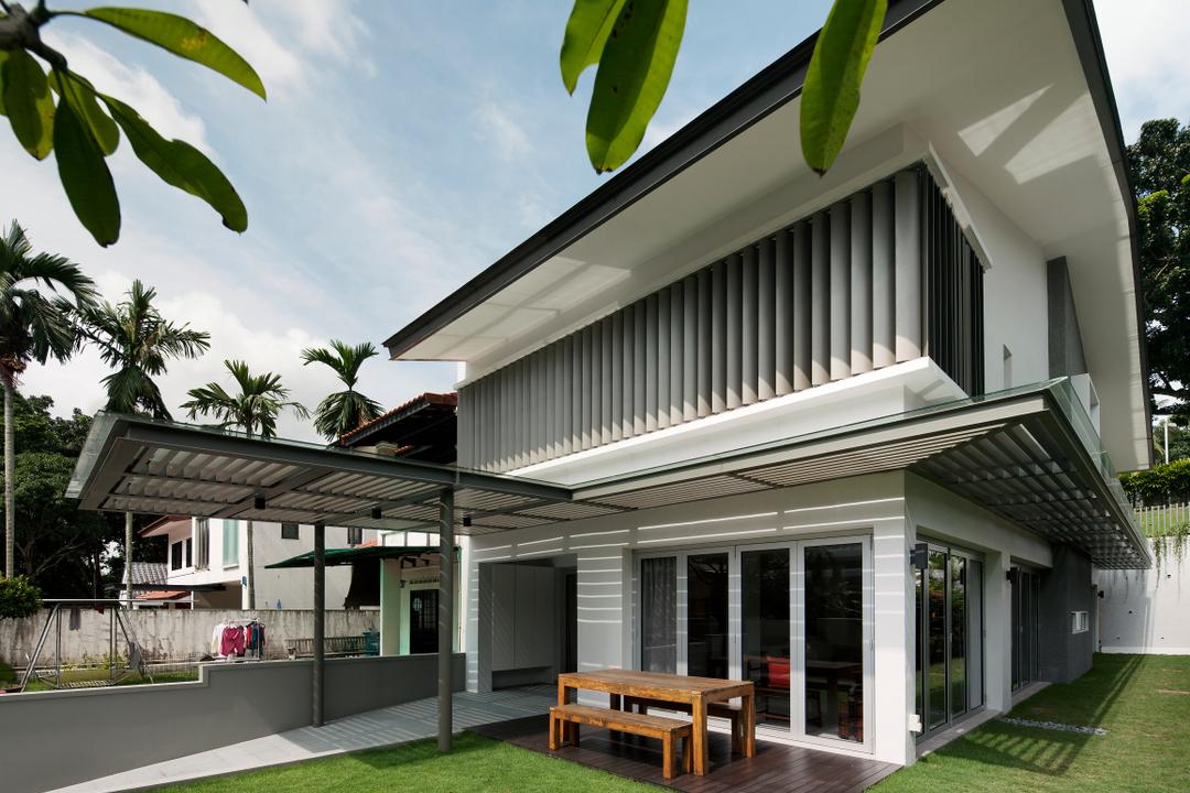 Westlake House (Bukit Timah), Wallflower Architecture + Design, Minimalist, Landed, Exterior, Facade, Building, House, Housing, Villa, Dining Table, Furniture, Table