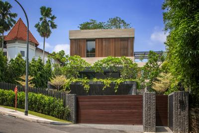 Secret Garden House (Bukit Timah), Wallflower Architecture + Design, Contemporary, Landed, Arecaceae, Flora, Palm Tree, Plant, Tree, Building, House, Housing, Villa, Brick, Roof, Tile Roof