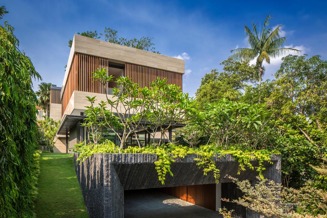 Secret Garden House (Bukit Timah), Wallflower Architecture + Design, Contemporary, Landed, Arecaceae, Flora, Palm Tree, Plant, Tree, Building, House, Housing, Villa, Backyard, Outdoors, Yard