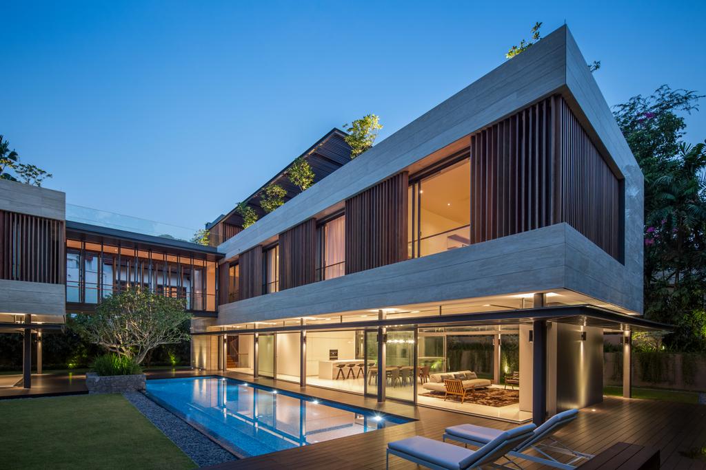 Contemporary, Landed, Secret Garden House (Bukit Timah), Architect, Wallflower Architecture + Design, Deck, Porch, Building, House, Housing, Villa