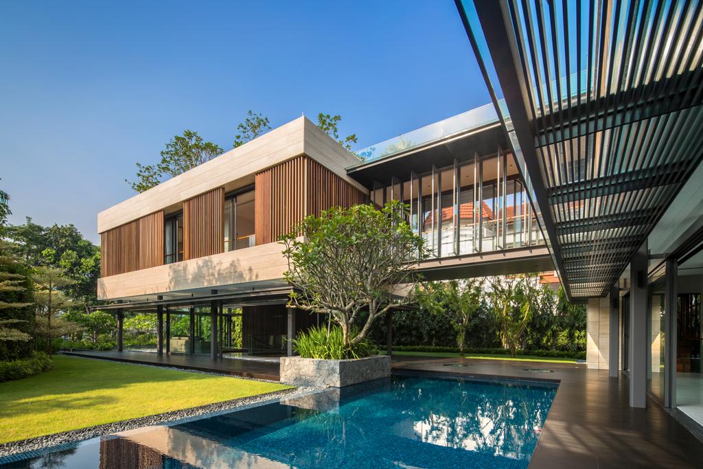Contemporary, Landed, Secret Garden House (Bukit Timah), Architect, Wallflower Architecture + Design, Building, Hotel, Pool, Resort, Swimming Pool, Water, House, Housing, Villa